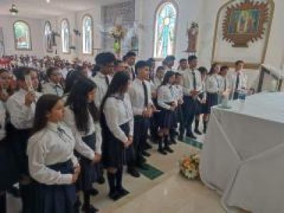 Eucaristía, bendición a los estudiantes de grado 11° para pruebas  saber